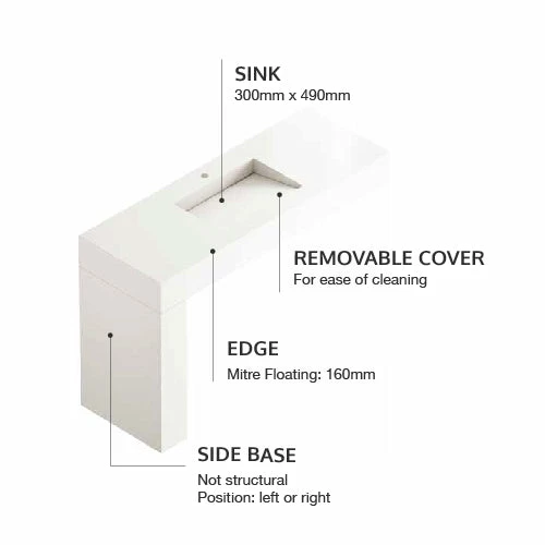 COSENTINO COSENTINO INTEGRATED VANITIES Balance 1 Single Bowl One-piece Vanity Sink 2 COSENTINO COSENTINO INTEGRATED VANITIES Balance 1 Single Bowl One-piece Vanity Sink