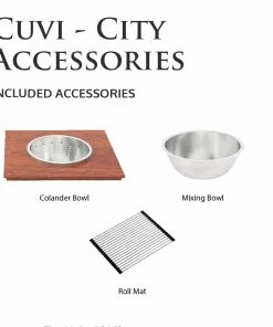 Pearl® CUVI - CITY - 16 Gauge Single Bowl Stainless Steel Kitchen Sink System