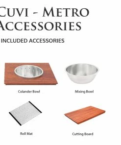 Pearl® CUVI - METRO - 16 Gauge Single Bowl Stainless Steel Kitchen Sink System