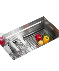 Pearl® Stainless Kitchen Sinks CUVI - PRO - 16 Gauge Single Bowl Stainless Steel Kitchen Sink System