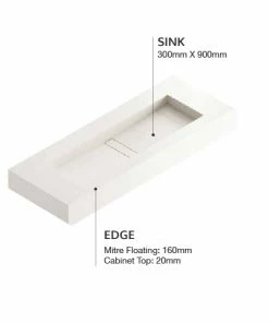 COSENTINO COSENTINO INTEGRATED VANITIES Reflection 900 Single Bowl One-piece Vanity Sink