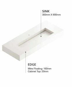 COSENTINO COSENTINO INTEGRATED VANITIES Silence 490 Single Bowl One-piece Vanity Sink
