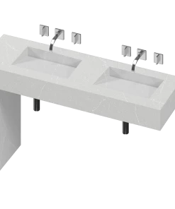 COSENTINO COSENTINO INTEGRATED VANITIES Balance 2 Double Bowl One-piece Vanity Sink