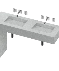 COSENTINO COSENTINO INTEGRATED VANITIES Balance 2 Double Bowl One-piece Vanity Sink