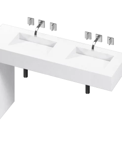 COSENTINO COSENTINO INTEGRATED VANITIES Balance 2 Double Bowl One-piece Vanity Sink