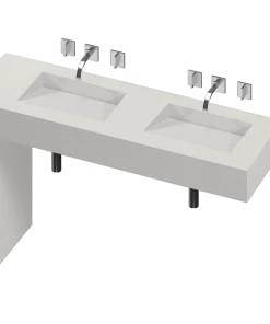 COSENTINO COSENTINO INTEGRATED VANITIES Balance 2 Double Bowl One-piece Vanity Sink