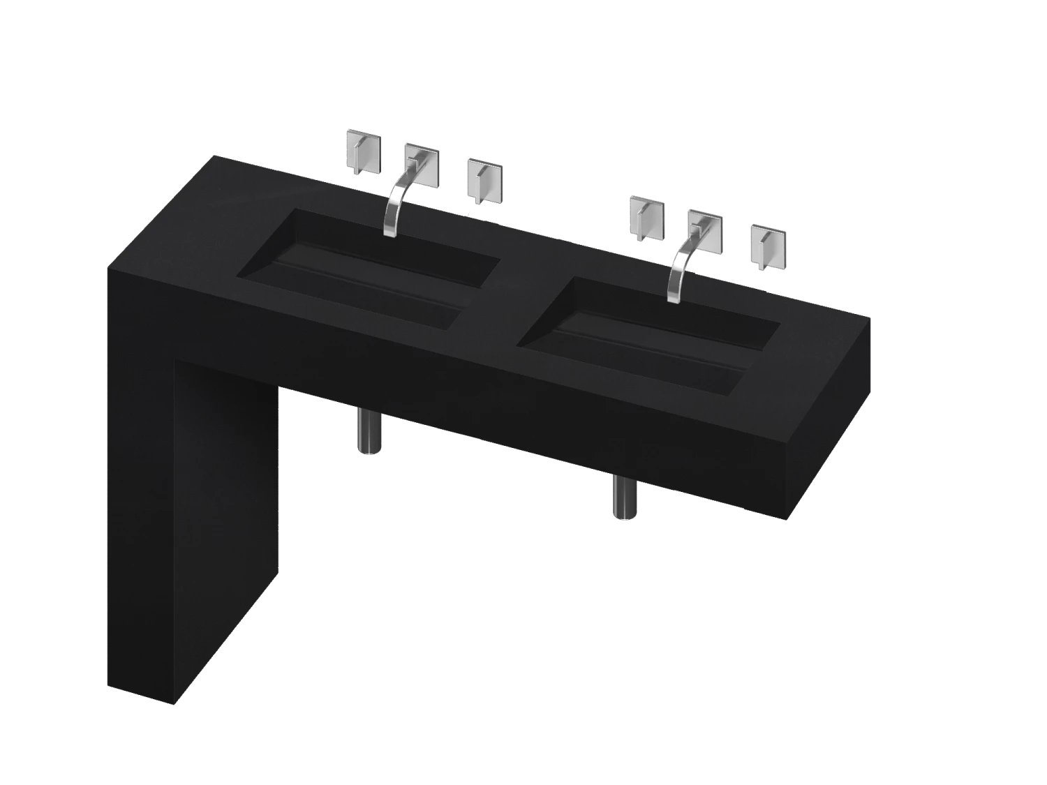 COSENTINO Equilibrium 2 Double Bowl One-piece Vanity Sink 9 COSENTINO Equilibrium 2 Double Bowl One-piece Vanity Sink