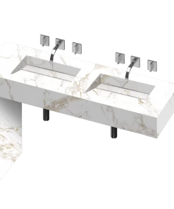 COSENTINO Equilibrium 2 Double Bowl One-piece Vanity Sink