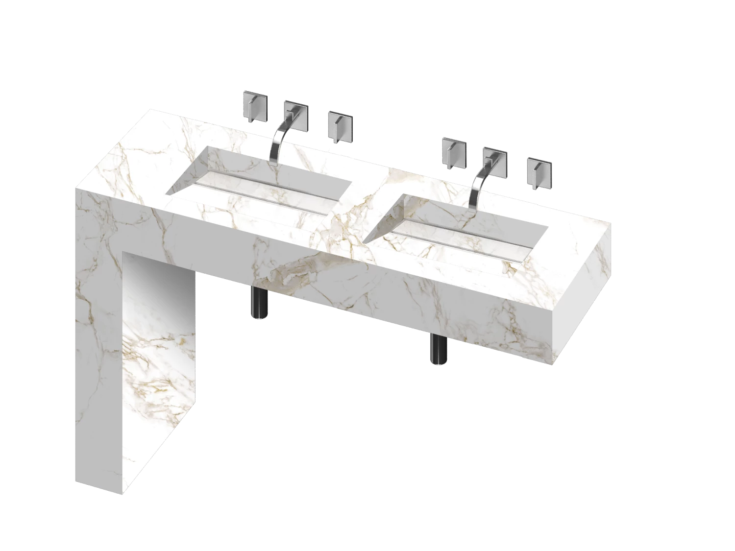 COSENTINO Equilibrium 2 Double Bowl One-piece Vanity Sink 12 COSENTINO Equilibrium 2 Double Bowl One-piece Vanity Sink