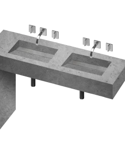 COSENTINO Equilibrium 2 Double Bowl One-piece Vanity Sink