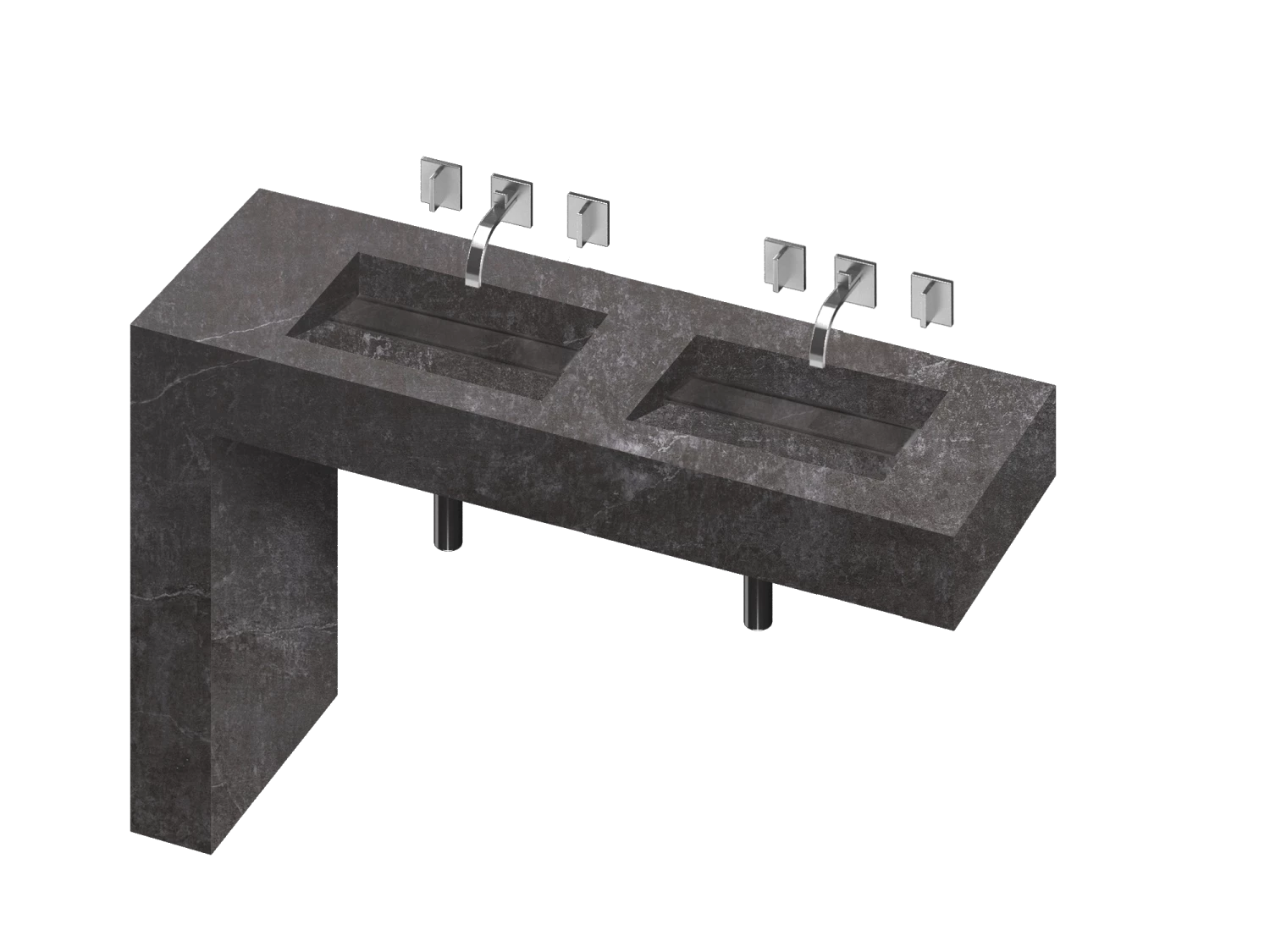 COSENTINO Equilibrium 2 Double Bowl One-piece Vanity Sink 14 COSENTINO Equilibrium 2 Double Bowl One-piece Vanity Sink