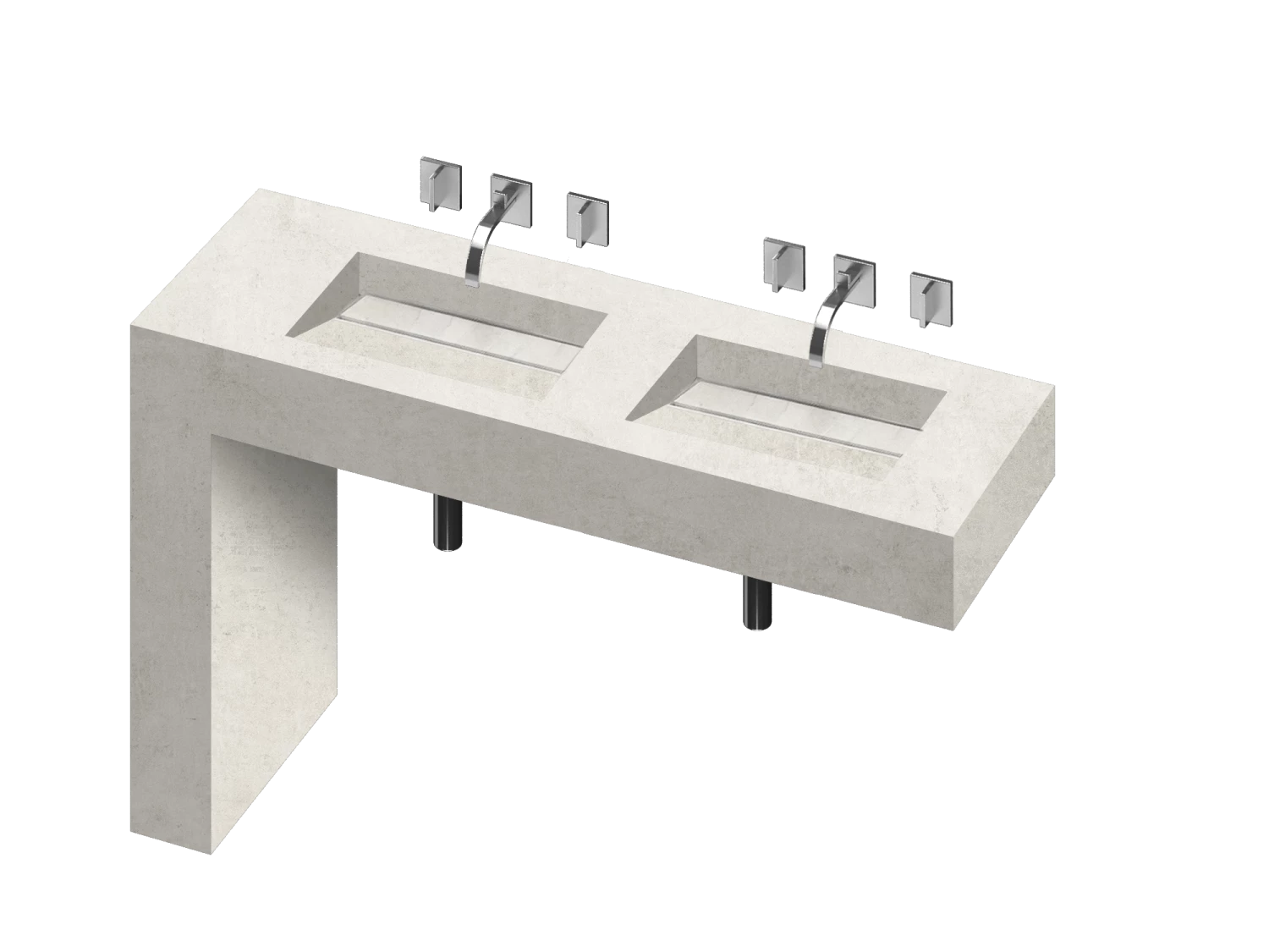 COSENTINO Equilibrium 2 Double Bowl One-piece Vanity Sink 15 COSENTINO Equilibrium 2 Double Bowl One-piece Vanity Sink