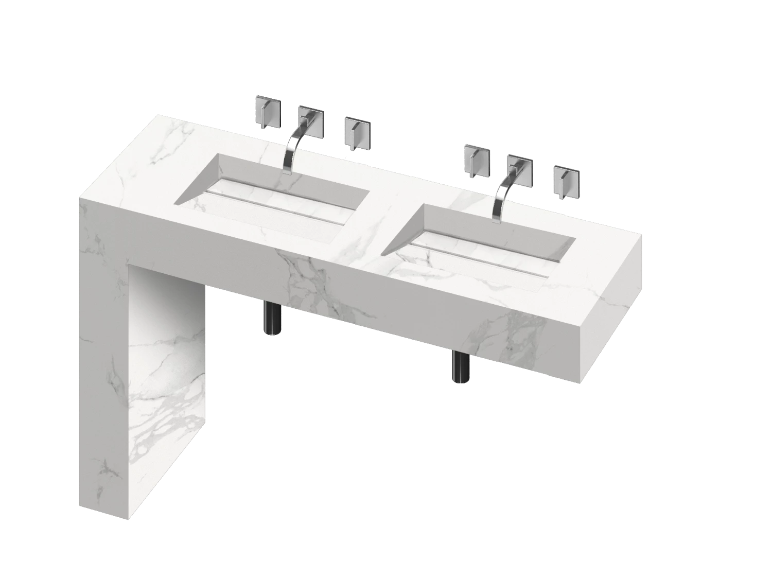COSENTINO Equilibrium 2 Double Bowl One-piece Vanity Sink 16 COSENTINO Equilibrium 2 Double Bowl One-piece Vanity Sink