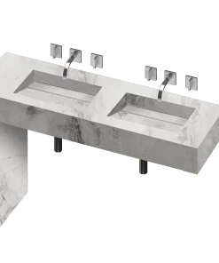COSENTINO Equilibrium 2 Double Bowl One-piece Vanity Sink 35 COSENTINO Equilibrium 2 Double Bowl One-piece Vanity Sink