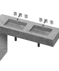 COSENTINO Equilibrium 2 Double Bowl One-piece Vanity Sink 36 COSENTINO Equilibrium 2 Double Bowl One-piece Vanity Sink