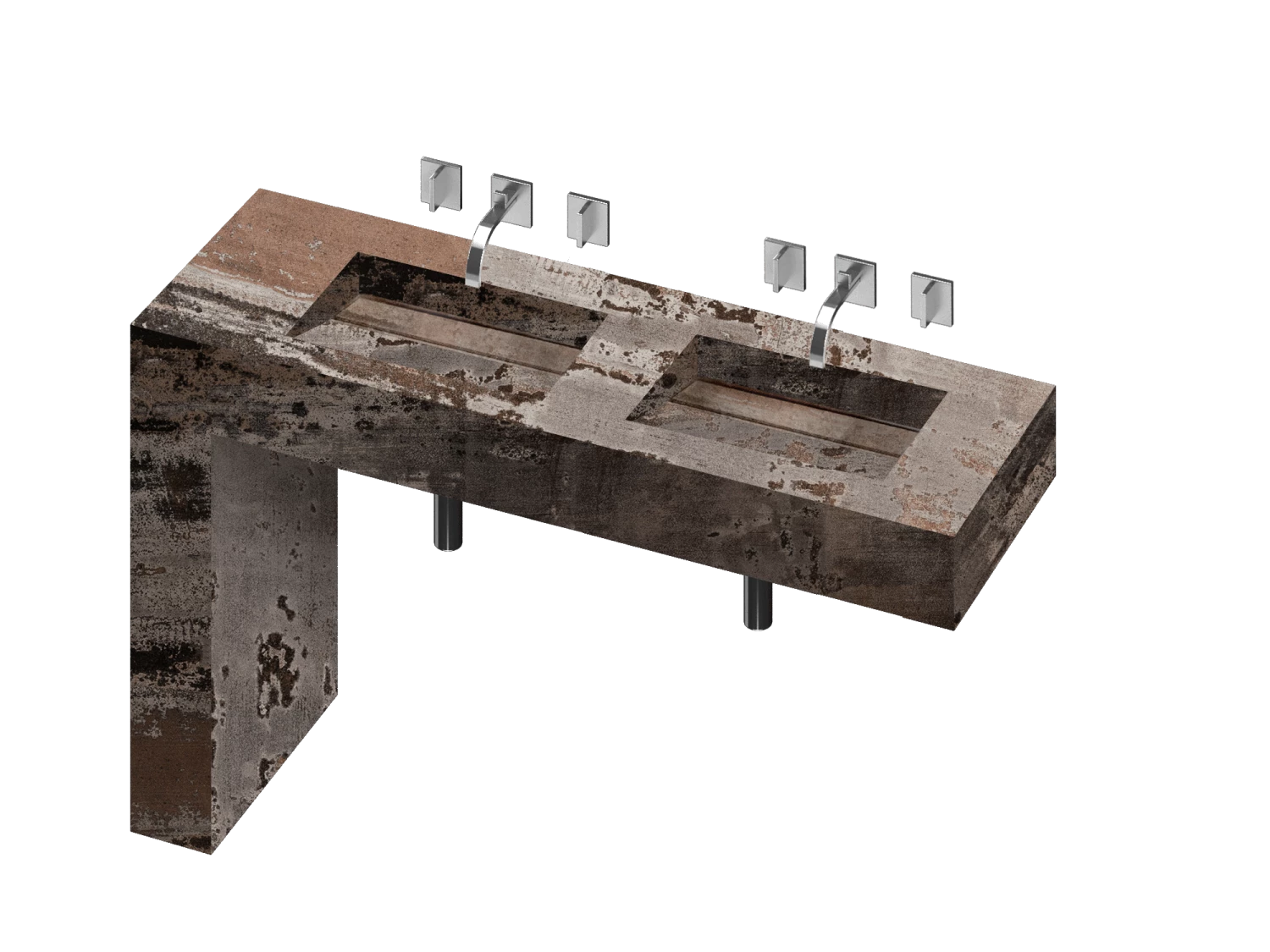 COSENTINO Equilibrium 2 Double Bowl One-piece Vanity Sink 19 COSENTINO Equilibrium 2 Double Bowl One-piece Vanity Sink