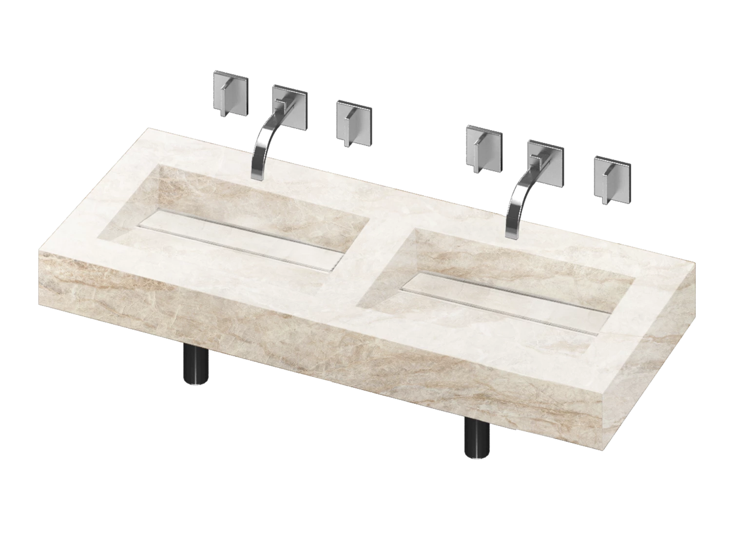 COSENTINO Simplicity 2 Double Bowl One-piece Vanity Sink 7 COSENTINO Simplicity 2 Double Bowl One-piece Vanity Sink