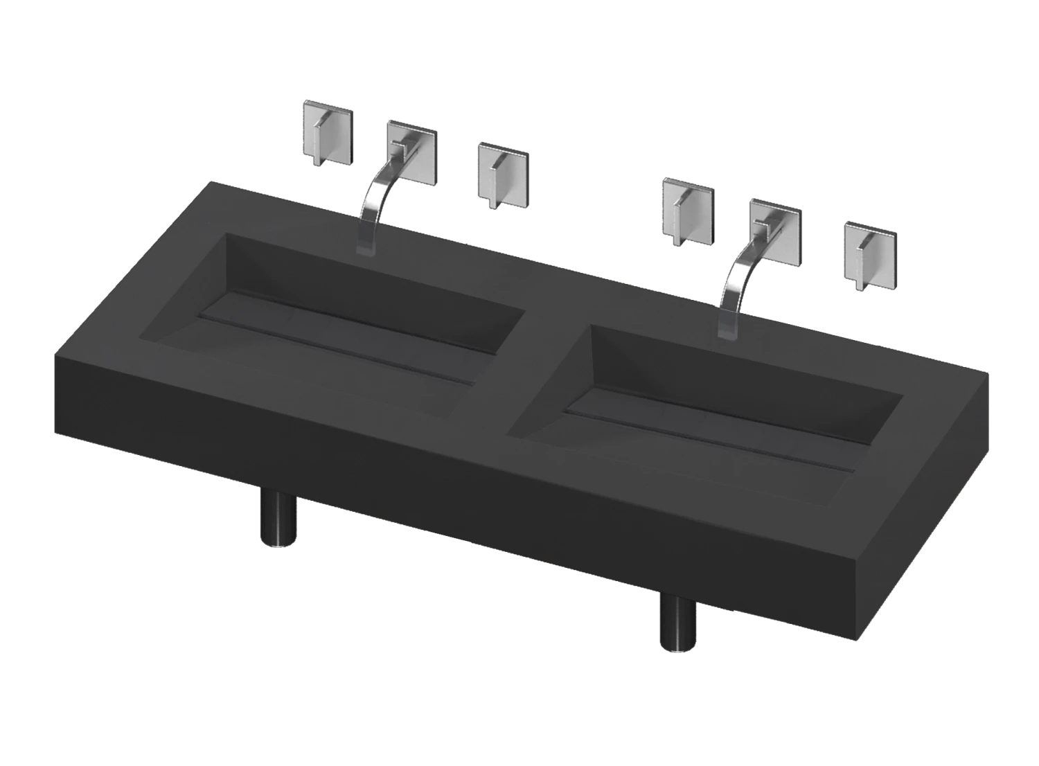 COSENTINO Simplicity 2 Double Bowl One-piece Vanity Sink 8 COSENTINO Simplicity 2 Double Bowl One-piece Vanity Sink