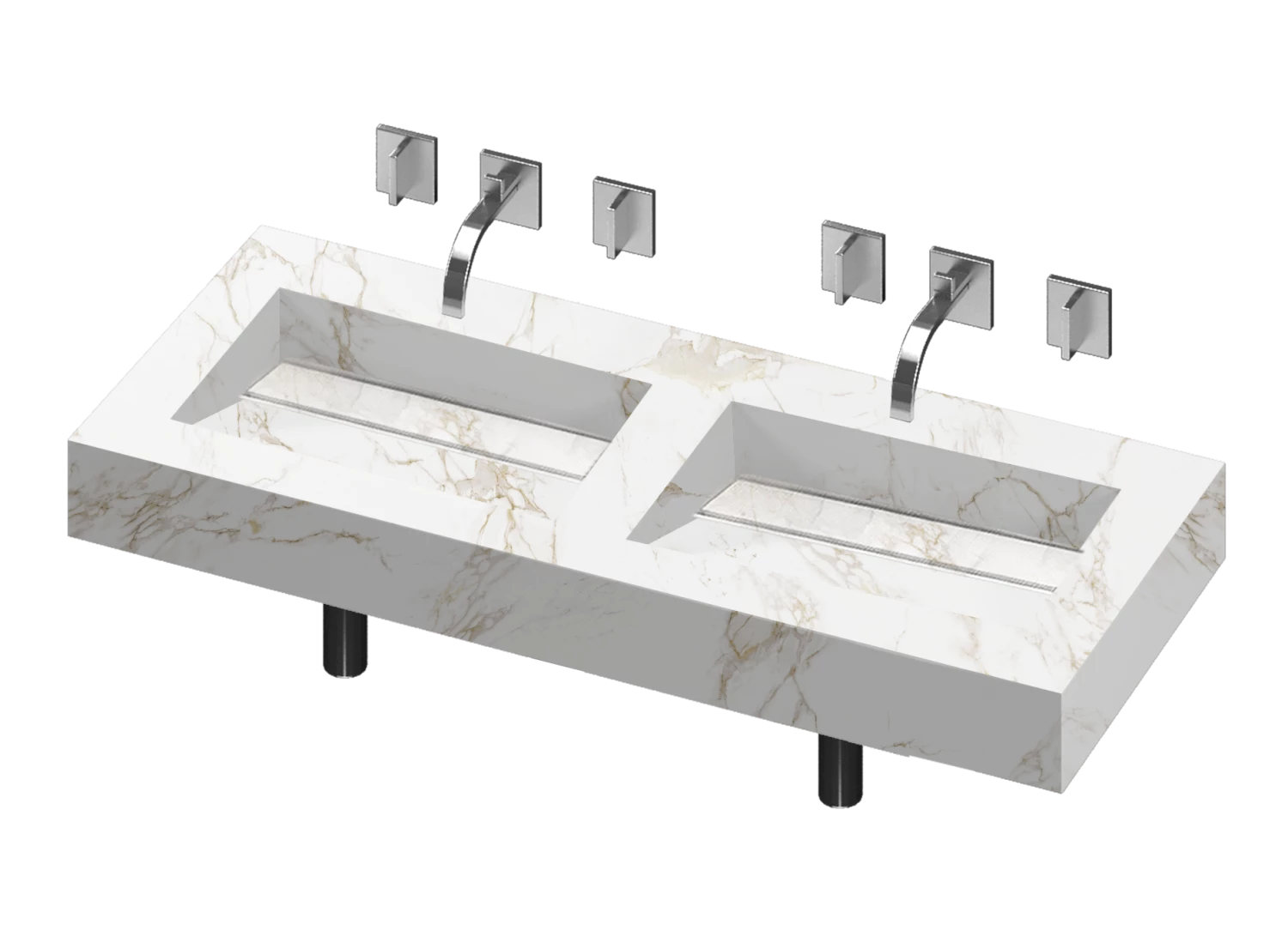 COSENTINO Simplicity 2 Double Bowl One-piece Vanity Sink 10 COSENTINO Simplicity 2 Double Bowl One-piece Vanity Sink