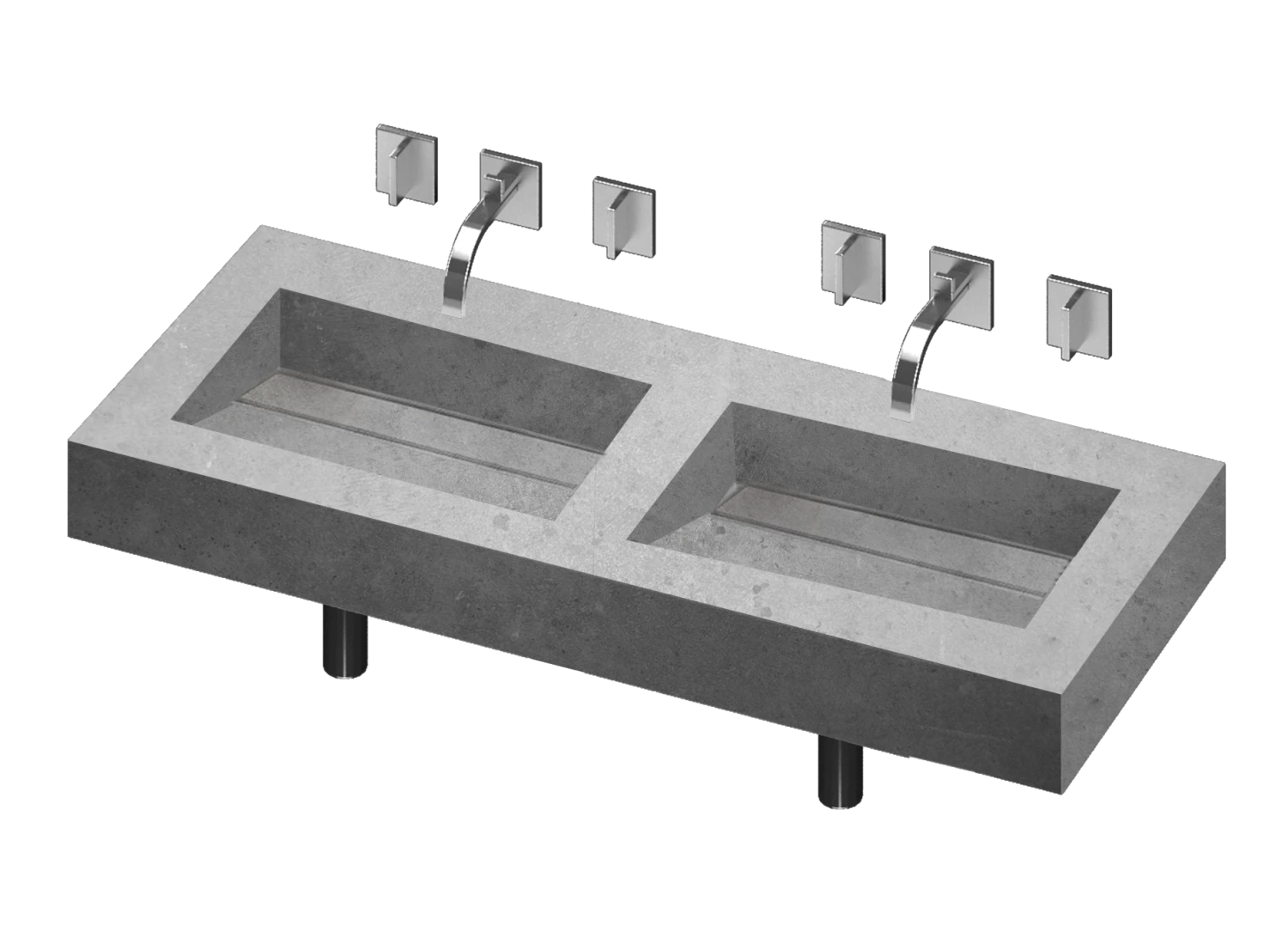 COSENTINO Simplicity 2 Double Bowl One-piece Vanity Sink 13 COSENTINO Simplicity 2 Double Bowl One-piece Vanity Sink