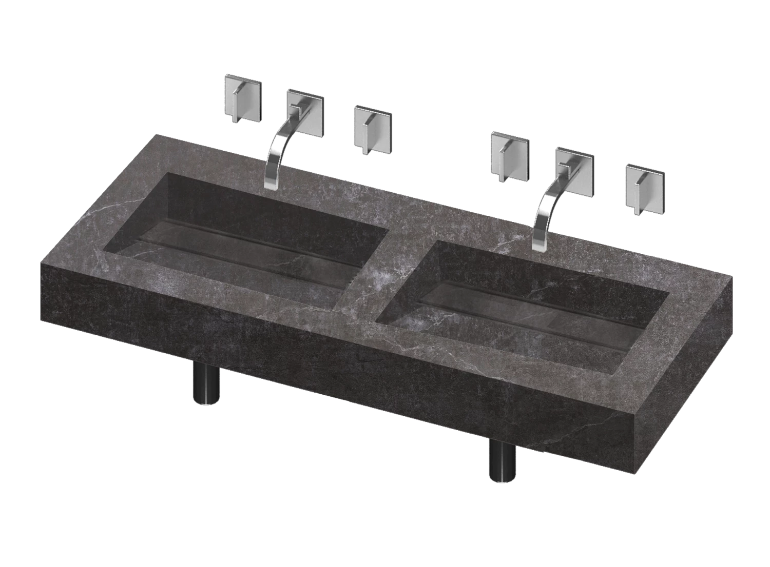 COSENTINO Simplicity 2 Double Bowl One-piece Vanity Sink 14 COSENTINO Simplicity 2 Double Bowl One-piece Vanity Sink