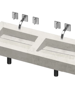 COSENTINO Simplicity 2 Double Bowl One-piece Vanity Sink