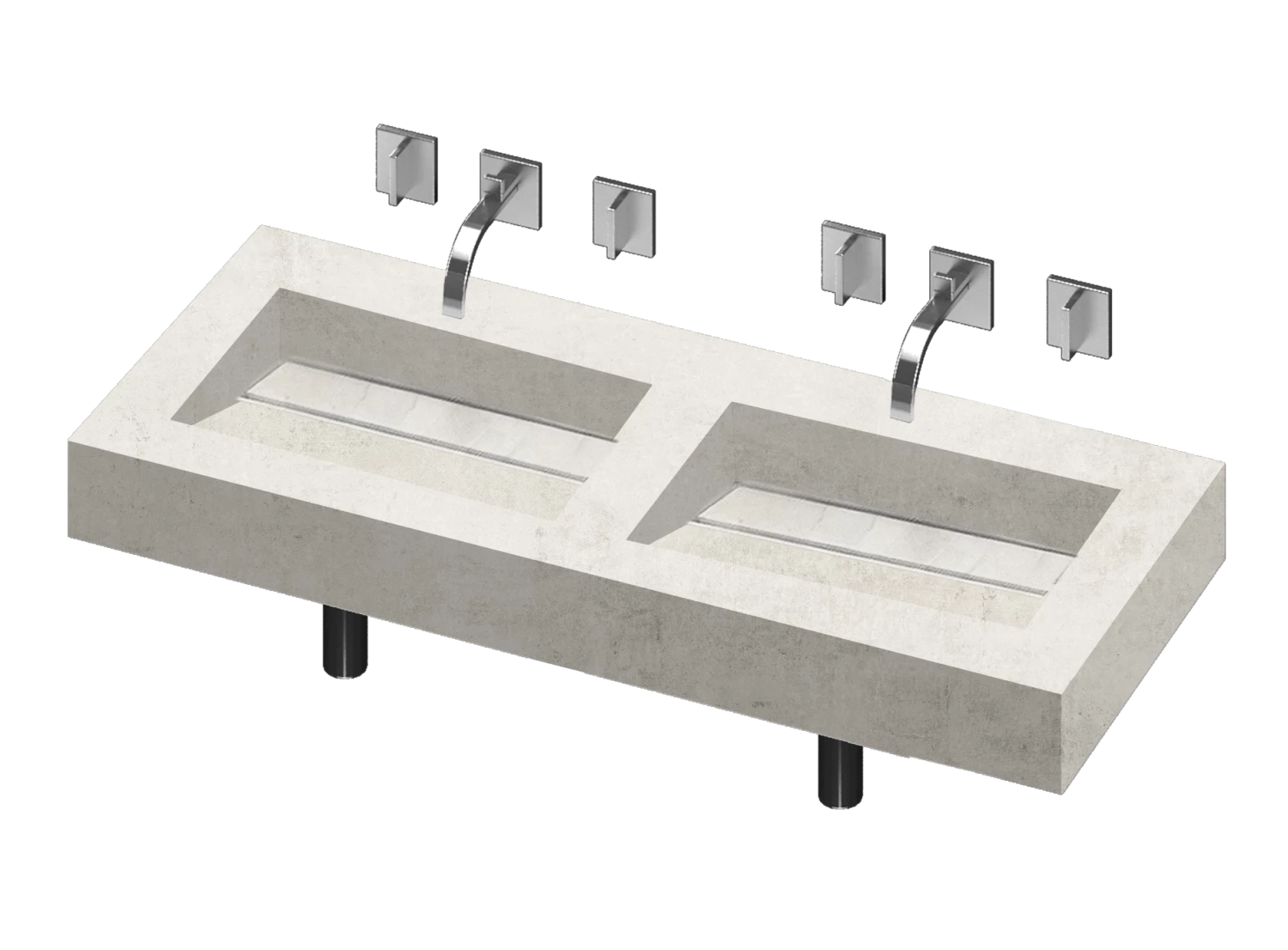 COSENTINO Simplicity 2 Double Bowl One-piece Vanity Sink 2 COSENTINO Simplicity 2 Double Bowl One-piece Vanity Sink