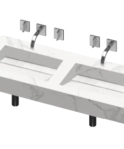 COSENTINO Simplicity 2 Double Bowl One-piece Vanity Sink 33 COSENTINO Simplicity 2 Double Bowl One-piece Vanity Sink