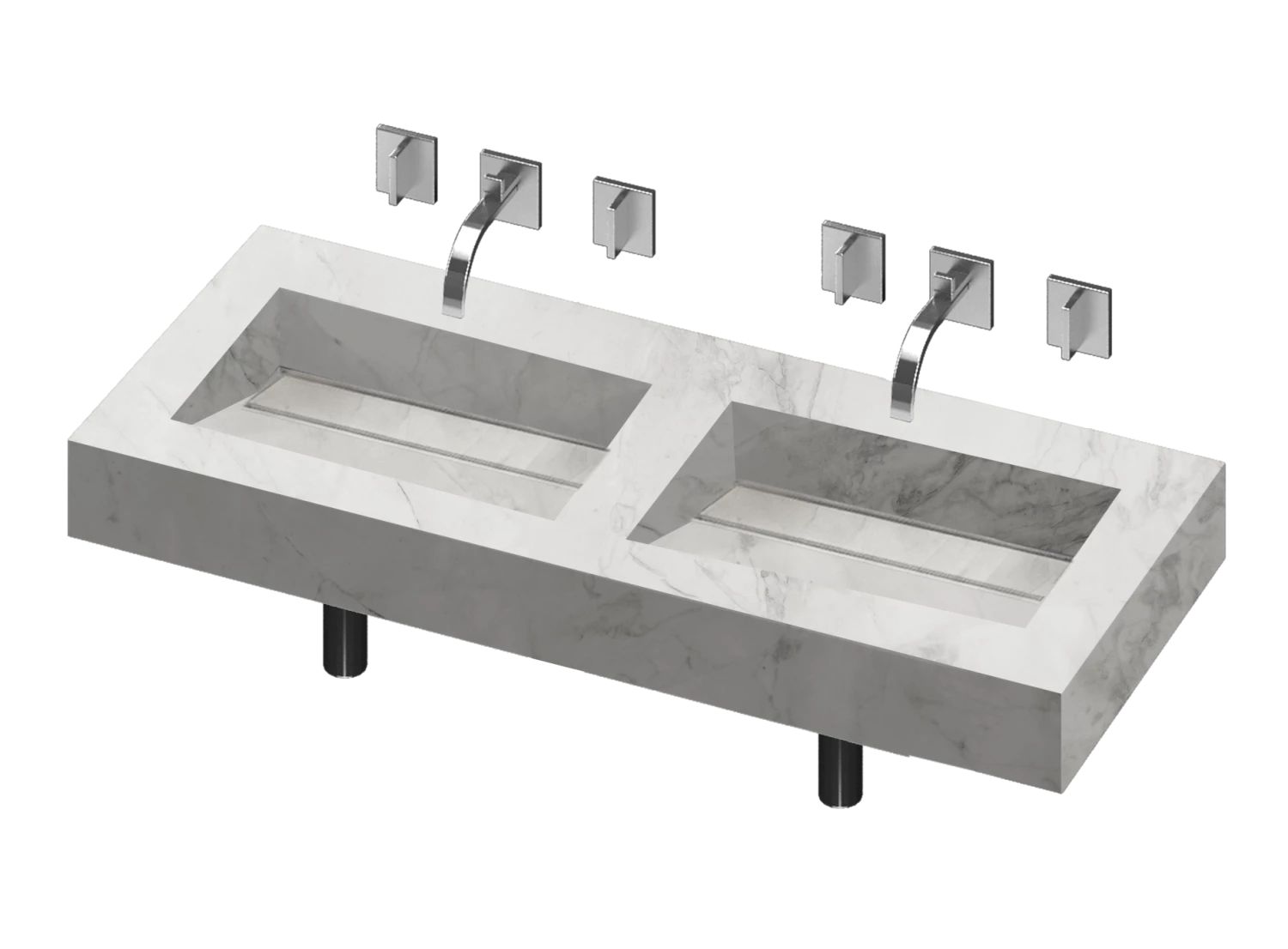 COSENTINO Simplicity 2 Double Bowl One-piece Vanity Sink 17 COSENTINO Simplicity 2 Double Bowl One-piece Vanity Sink