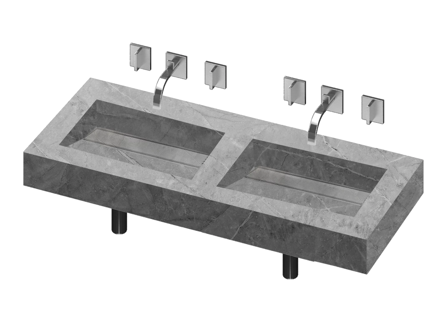 COSENTINO Simplicity 2 Double Bowl One-piece Vanity Sink 9 COSENTINO Simplicity 2 Double Bowl One-piece Vanity Sink